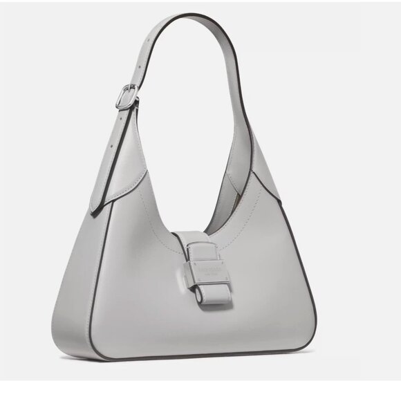 New Kate Spade Nouveau Small Shoulder Bag Smooth Leather Platinum Grey - Picture 3 of 4